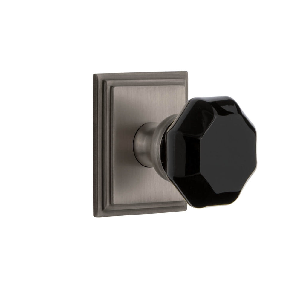 Carré Square Rosette with Lyon Knob in Antique Pewter