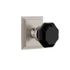 Carré Square Rosette with Lyon Knob in Satin Nickel