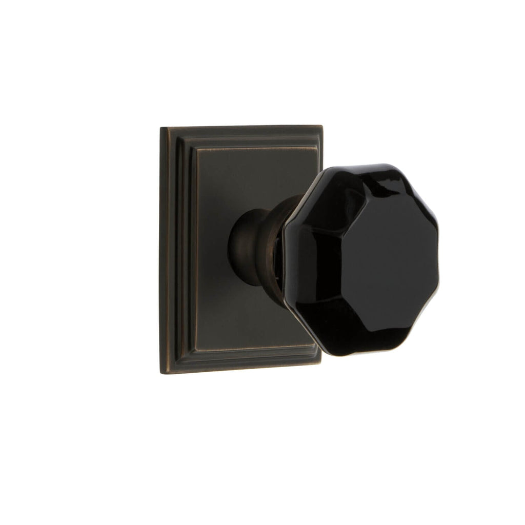 Carré Square Rosette with Lyon Knob in Timeless Bronze