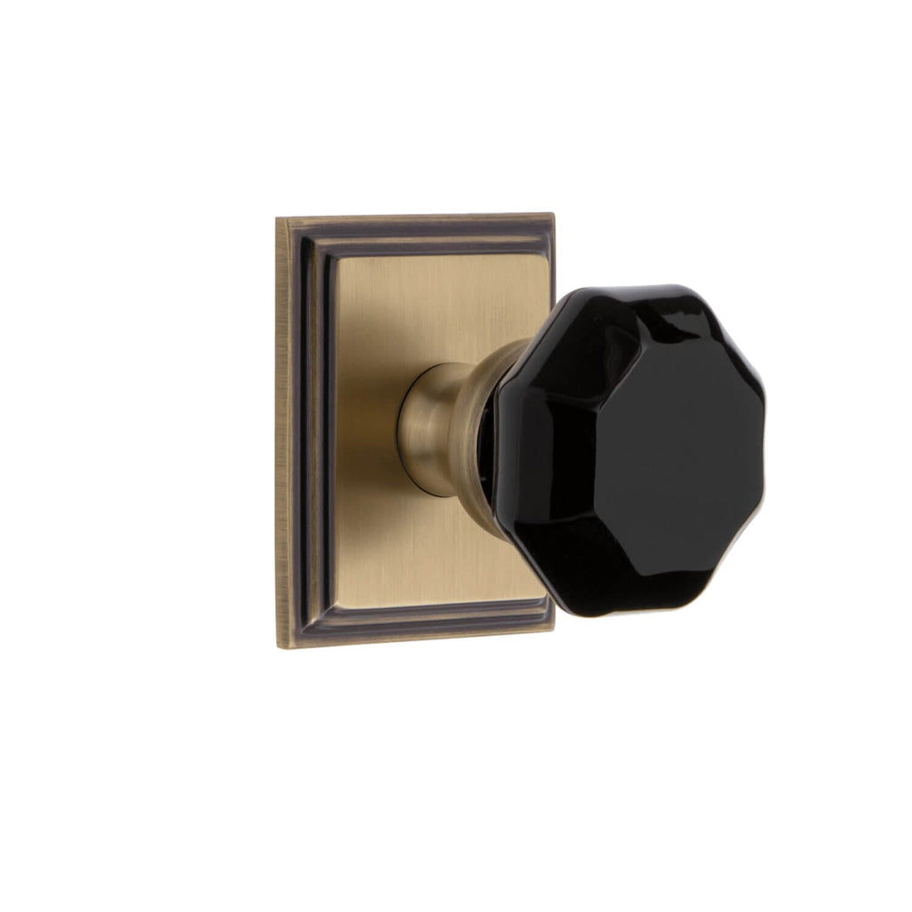 Carré Square Rosette with Lyon Knob in Vintage Brass