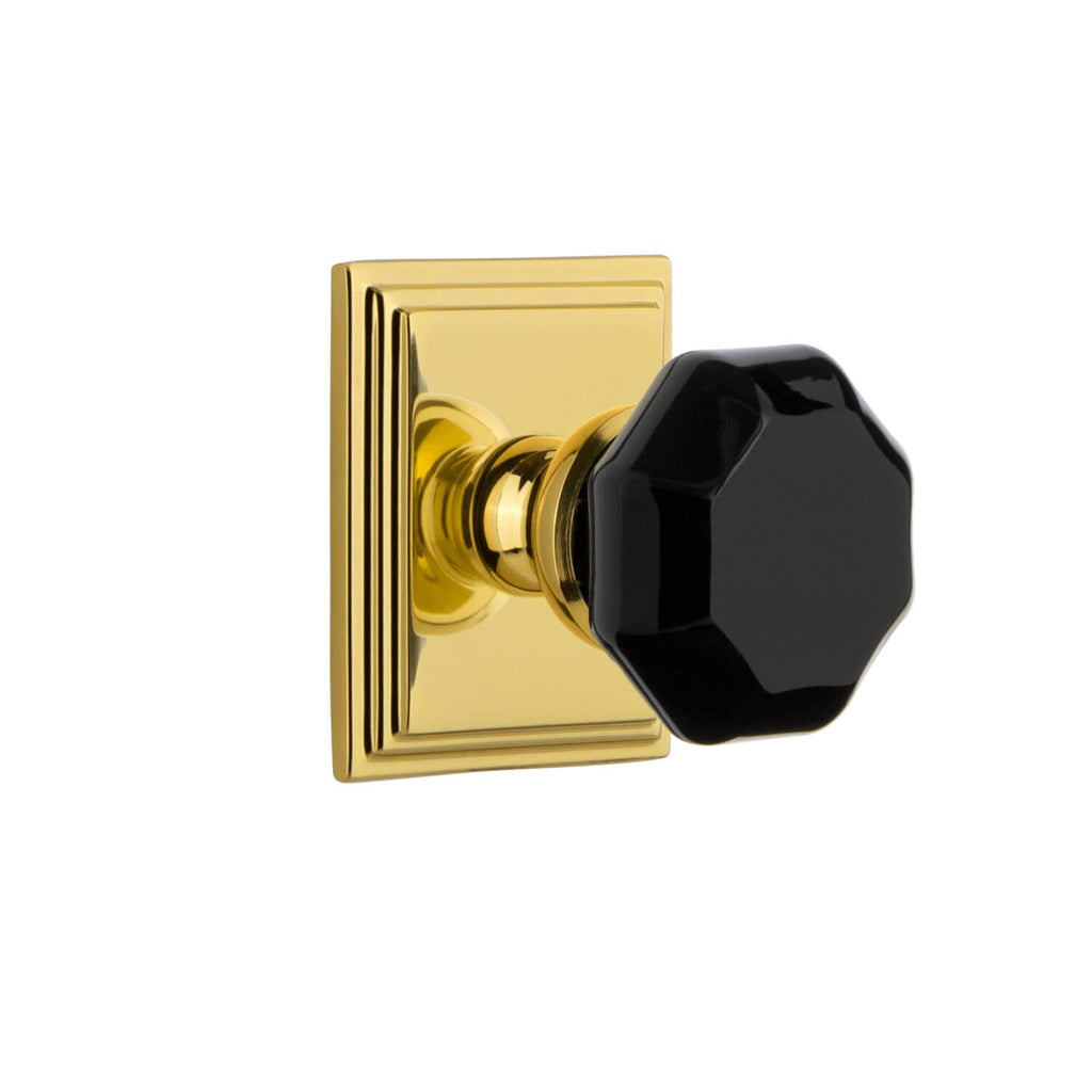 Carré Square Rosette with Lyon Knob in Lifetime Brass