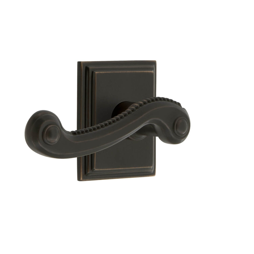 Carré Square Rosette with Newport Lever in Timeless Bronze