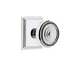 Carré Square Rosette with Soleil Knob in Bright Chrome