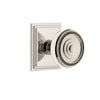 Carré Square Rosette with Soleil Knob in Polished Nickel