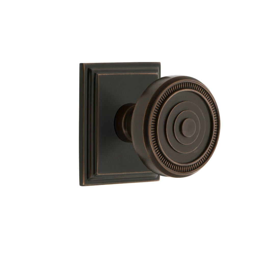 Carré Square Rosette with Soleil Knob in Timeless Bronze