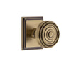 Carré Square Rosette with Soleil Knob in Vintage Brass