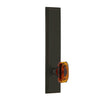 Carré Tall Plate with Baguette Amber Crystal Knob in Timeless Bronze