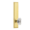 Carré Tall Plate with Baguette Clear Crystal Knob in Lifetime Brass