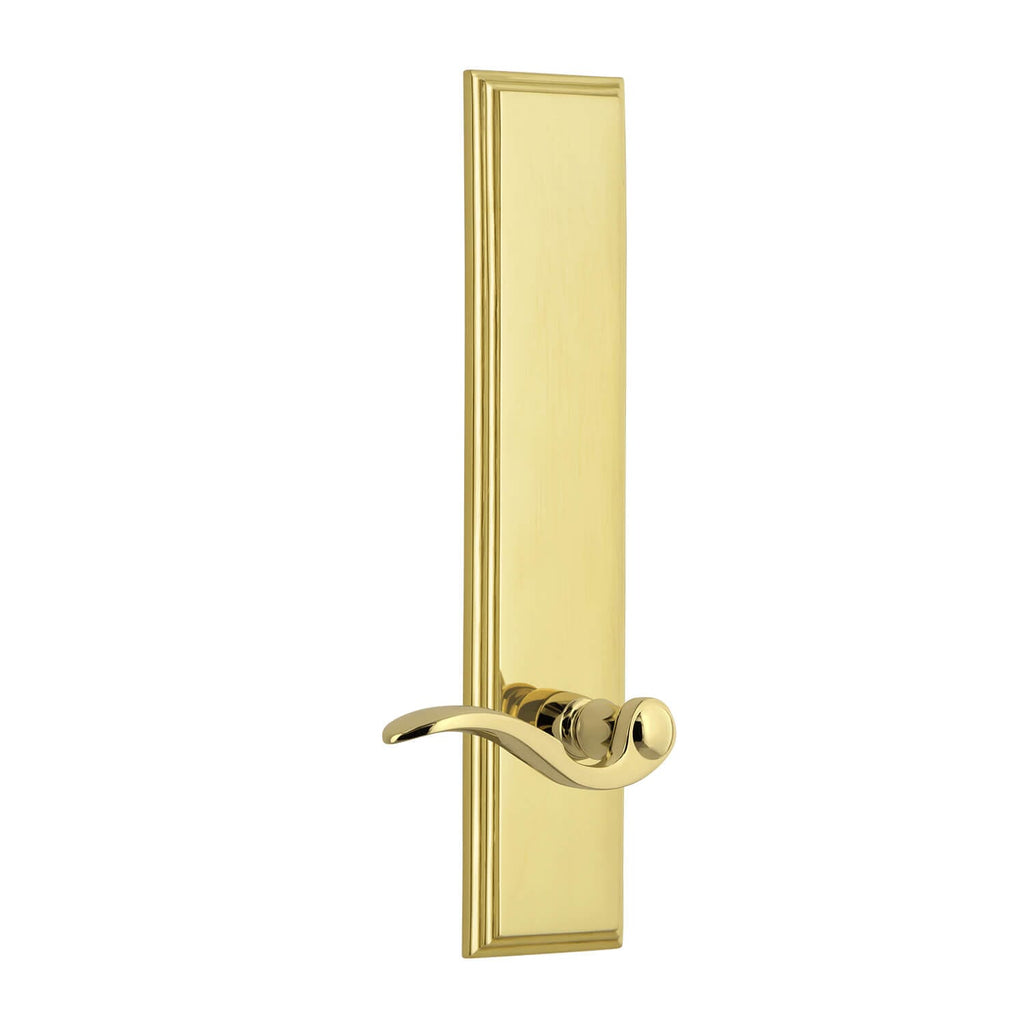 Carré Tall Plate with Bellagio Lever in Polished Brass