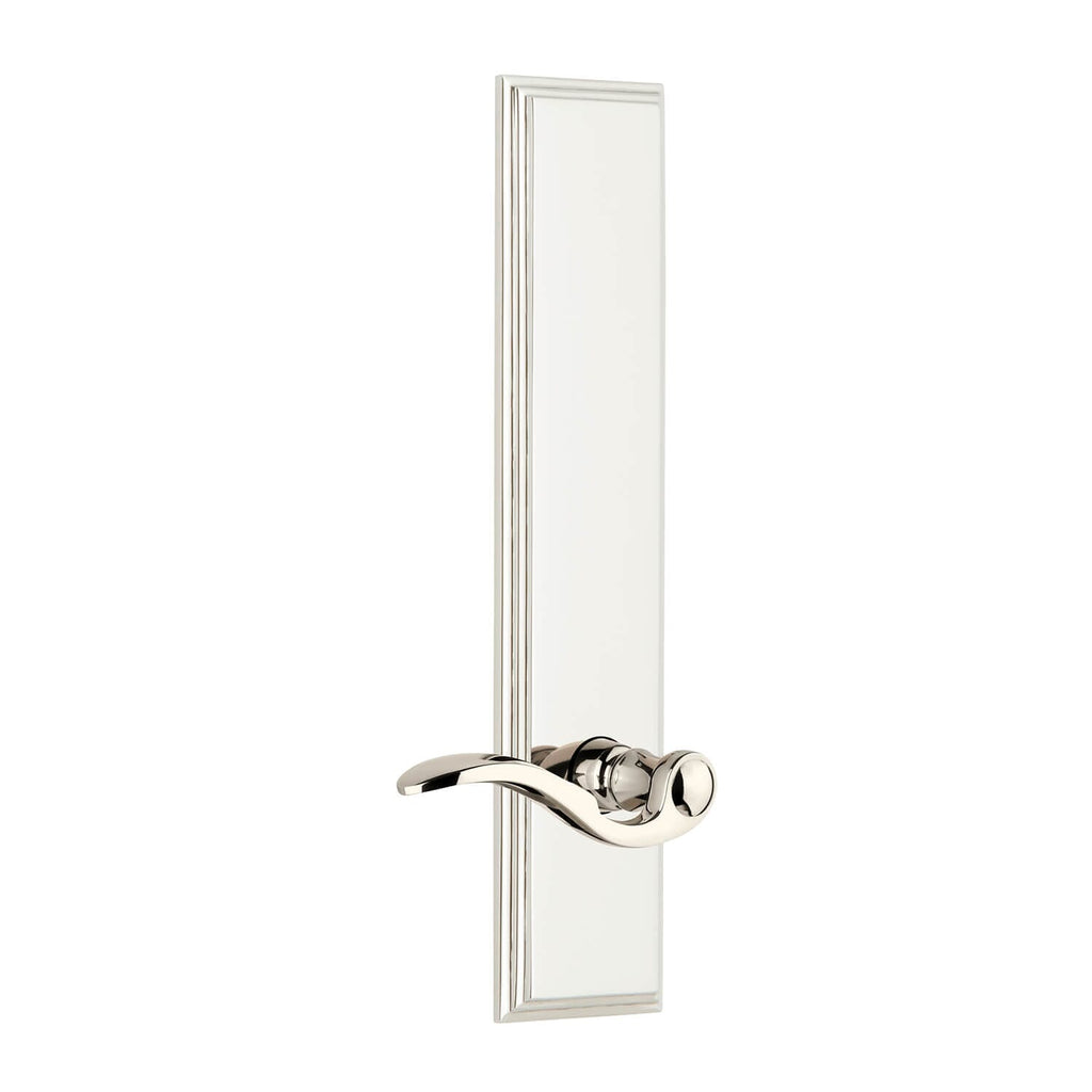 Carré Tall Plate with Bellagio Lever in Polished Nickel