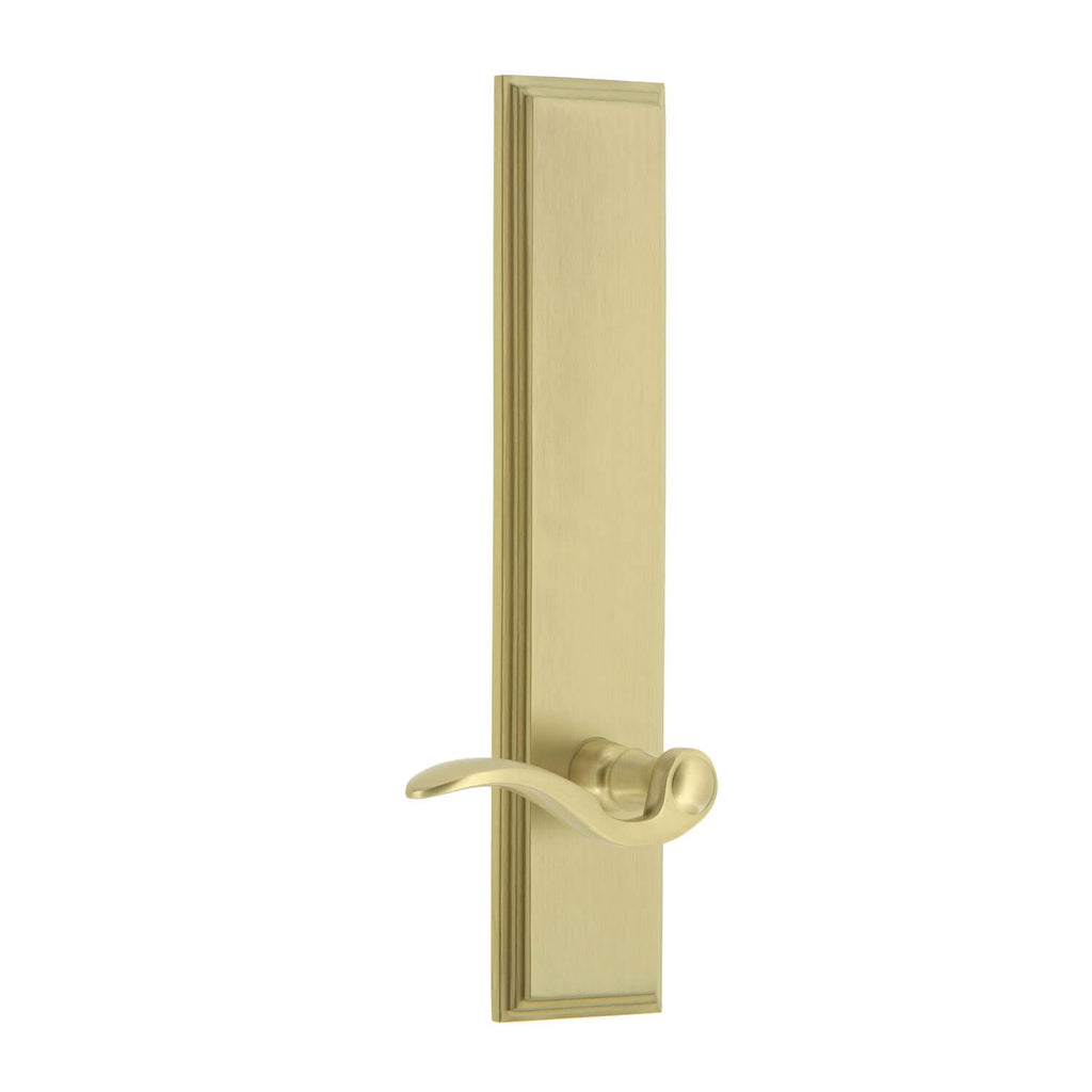 Carré Tall Plate with Bellagio Lever in Satin Brass