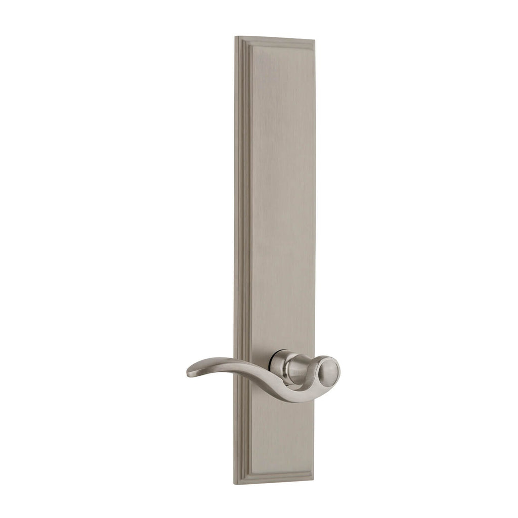 Carré Tall Plate with Bellagio Lever in Satin Nickel