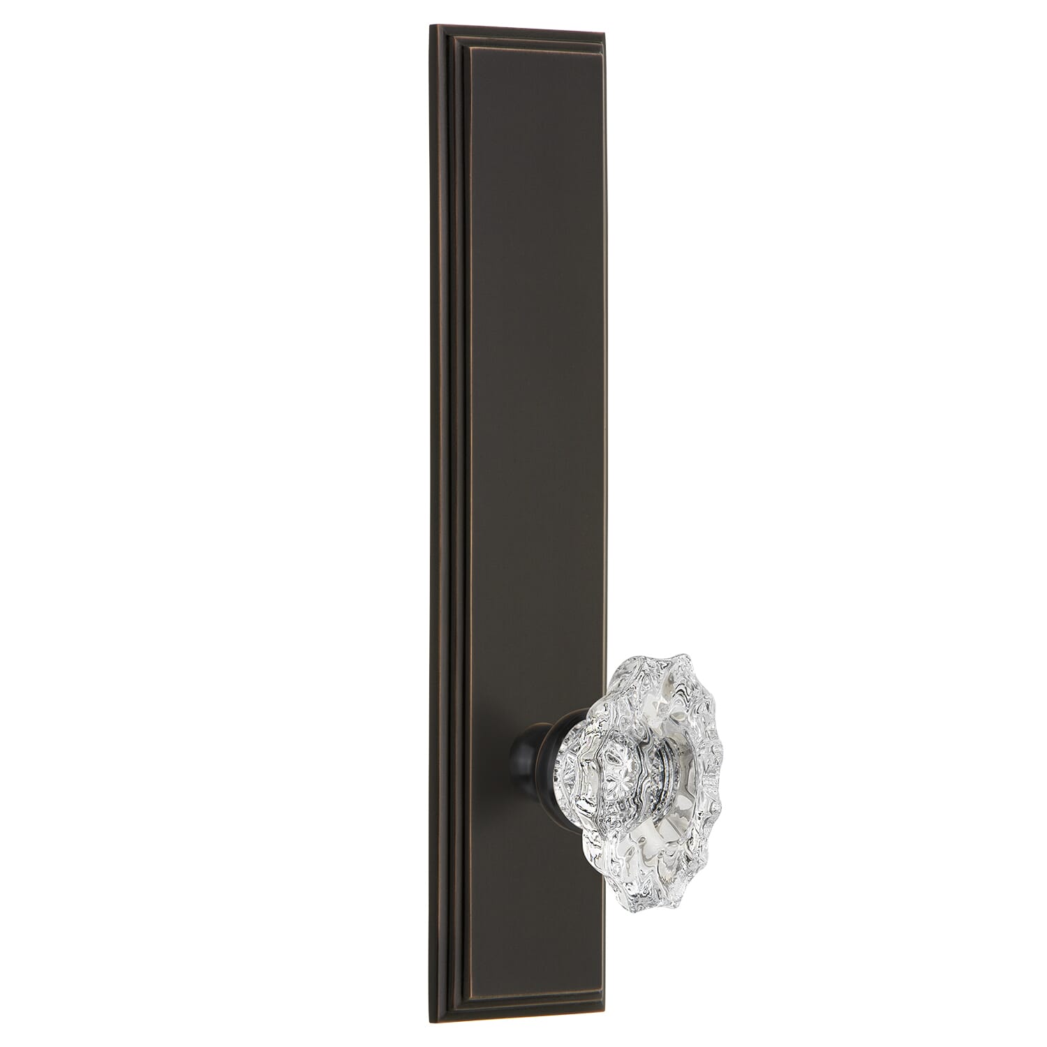 Carré Tall Plate with Eden Prairie Knob in Timeless Bronze