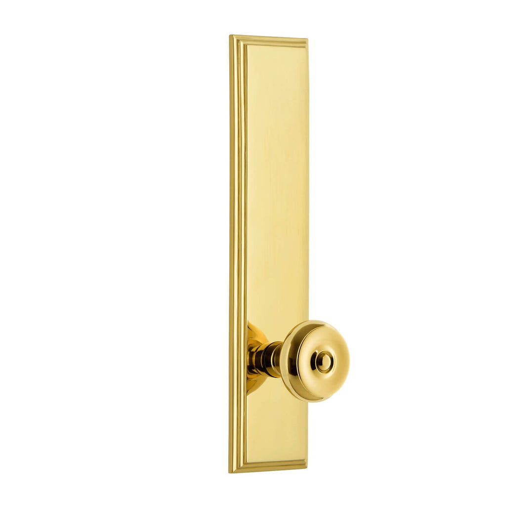 Carré Tall Plate with Bouton Knob in Lifetime Brass