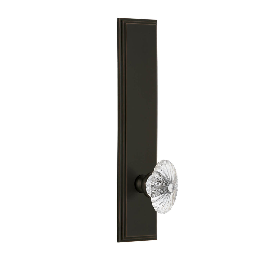 Carré Tall Plate with Burgundy Crystal Knob in Timeless Bronze