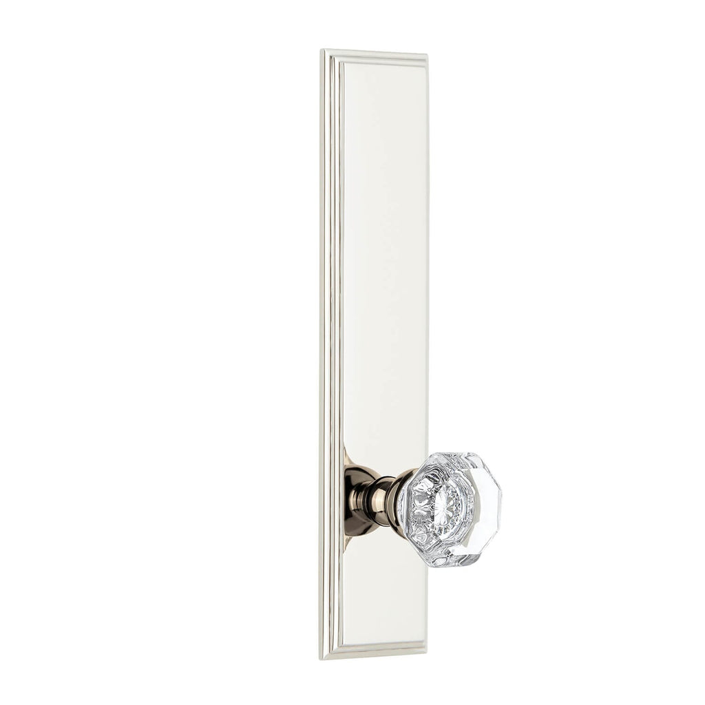 Carré Tall Plate with Chambord Crystal Knob in Polished Nickel