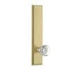 Carré Tall Plate with Chambord Crystal Knob in Satin Brass