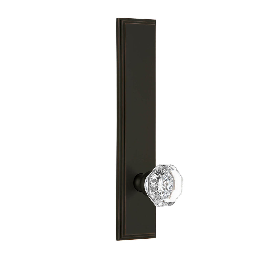 Carré Tall Plate with Chambord Crystal Knob in Timeless Bronze