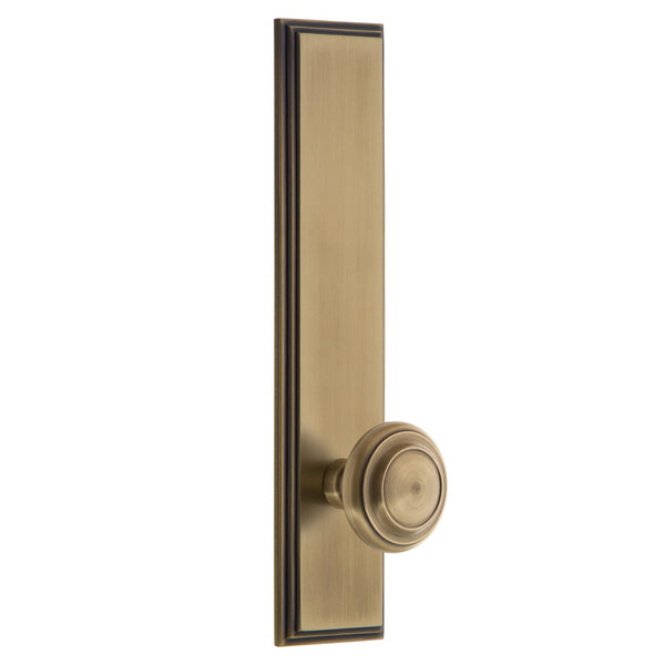 Carré Tall Plate with Circulaire Knob in Vintage Brass