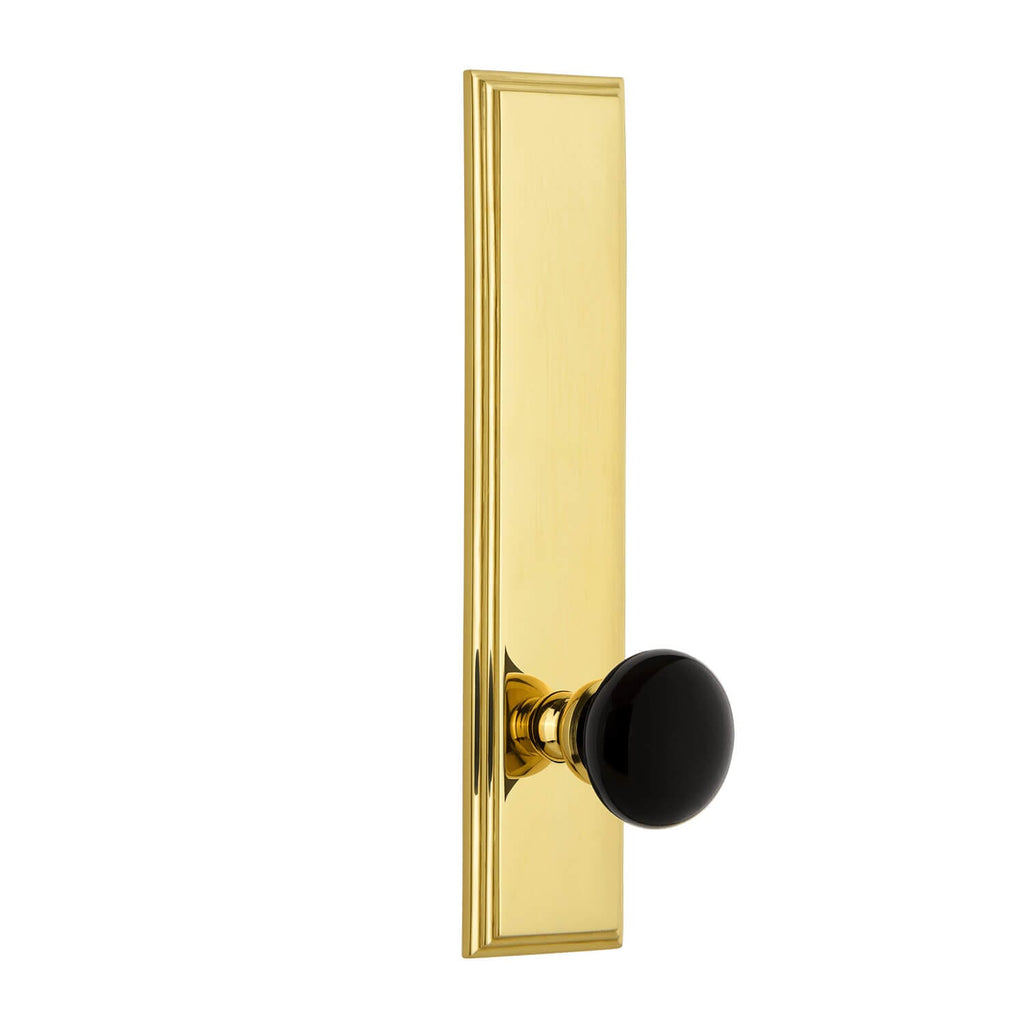 Carré Tall Plate with Coventry Knob in Polished Brass