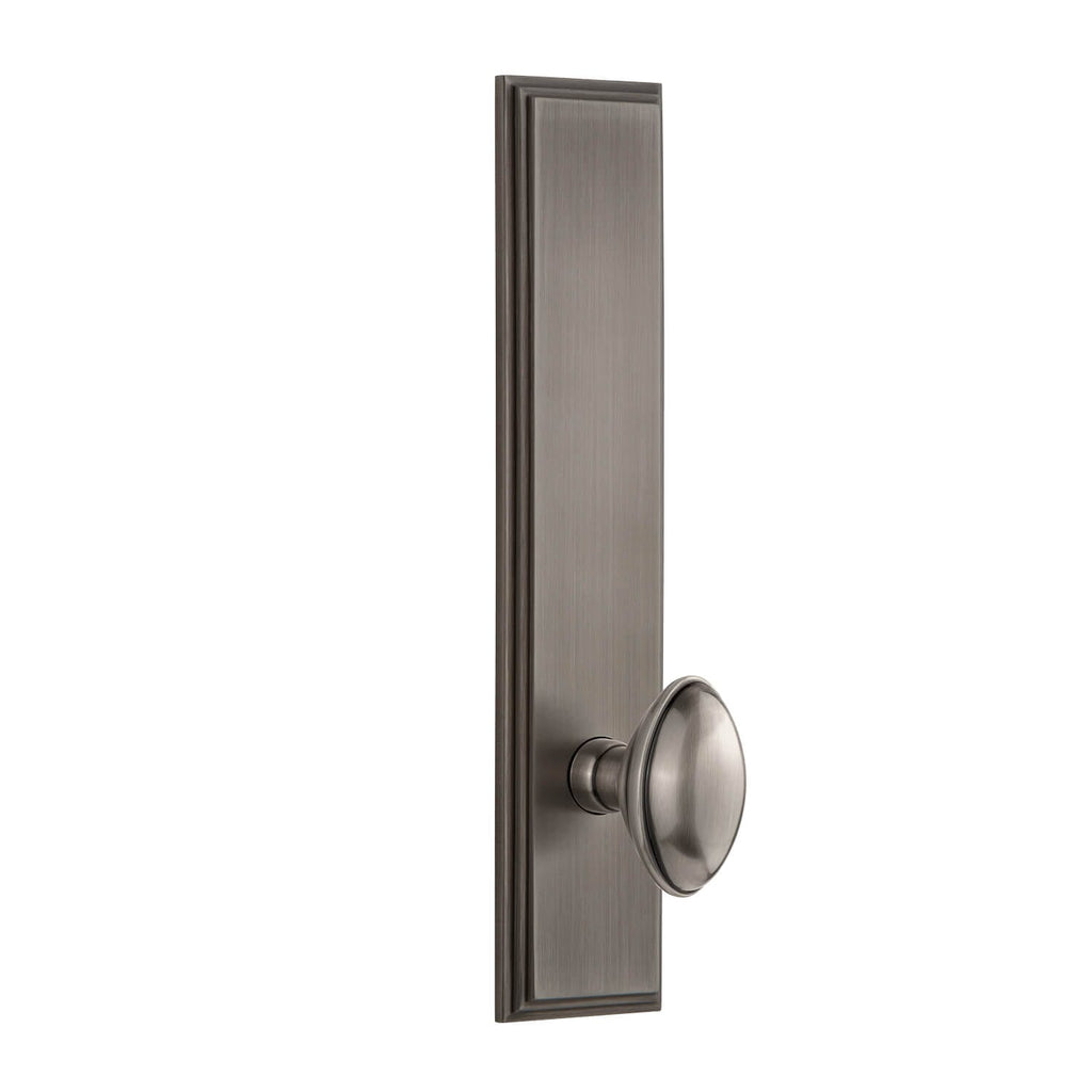 Carré Tall Plate with Eden Prairie Knob in Antique Pewter