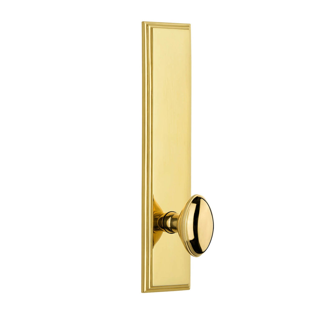 Carré Tall Plate with Eden Prairie Knob in Polished Brass