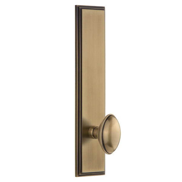 Carré Tall Plate with Eden Prairie Knob in Vintage Brass