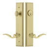 Carré Tall Plate Complete Entry Set with Bellagio Lever in Satin Brass