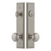 Carré Tall Plate Entry Set with Fifth Avenue Knob in Satin Nickel