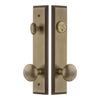 Carré Tall Plate Entry Set with Fifth Avenue Knob in Vintage Brass