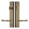 Carré Tall Plate Entry Set with Georgetown Lever in Vintage Brass