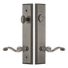 Carré Tall Plate Entry Set with Portofino Lever in Antique Pewter