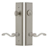 Carré Tall Plate Entry Set with Portofino Lever in Satin Nickel