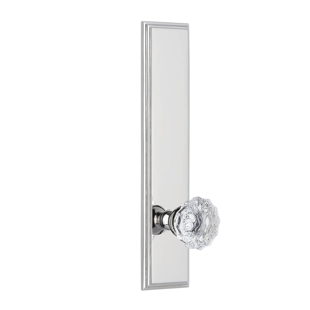 Carré Tall Plate with Fontainebleau Crystal Knob in Bright Chrome