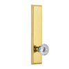 Carré Tall Plate with Fontainebleau Crystal Knob in Lifetime Brass