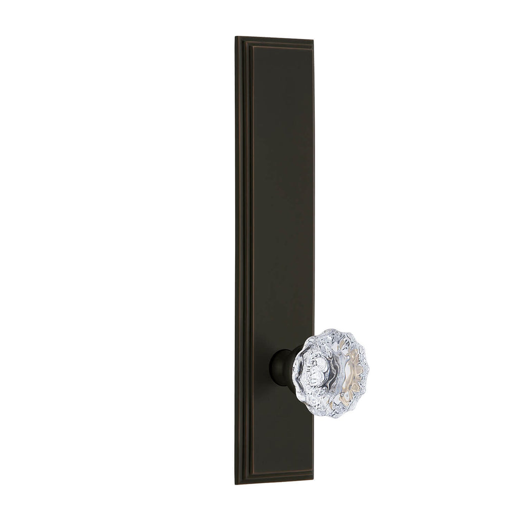 Carré Tall Plate with Fontainebleau Crystal Knob in Timeless Bronze