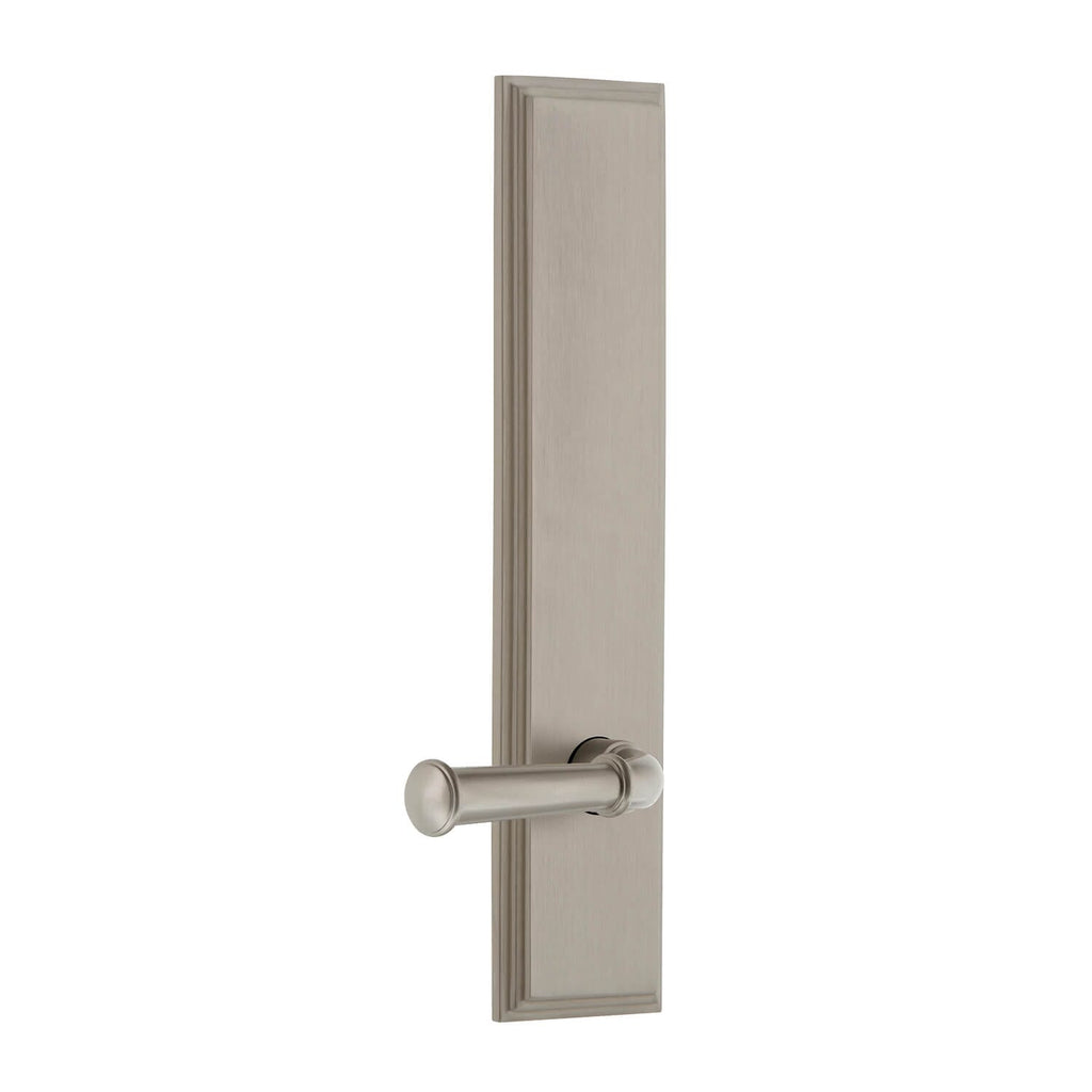Carré Tall Plate with Georgetown Lever in Satin Nickel