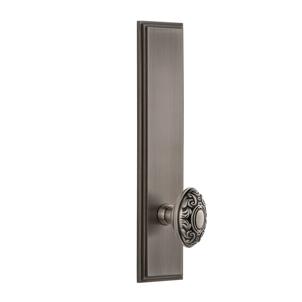 Carré Tall Plate with Grande Victorian Knob in Antique Pewter