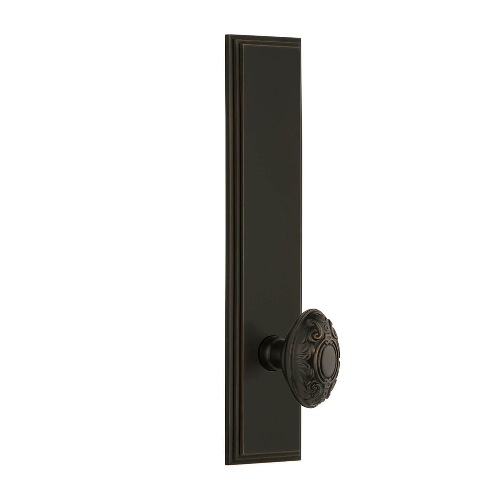 Carré Tall Plate with Grande Victorian Knob in Timeless Bronze