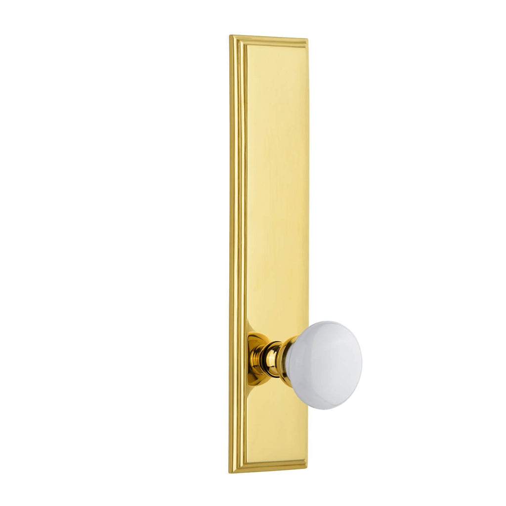 Carré Tall Plate with Hyde Park Knob in Lifetime Brass