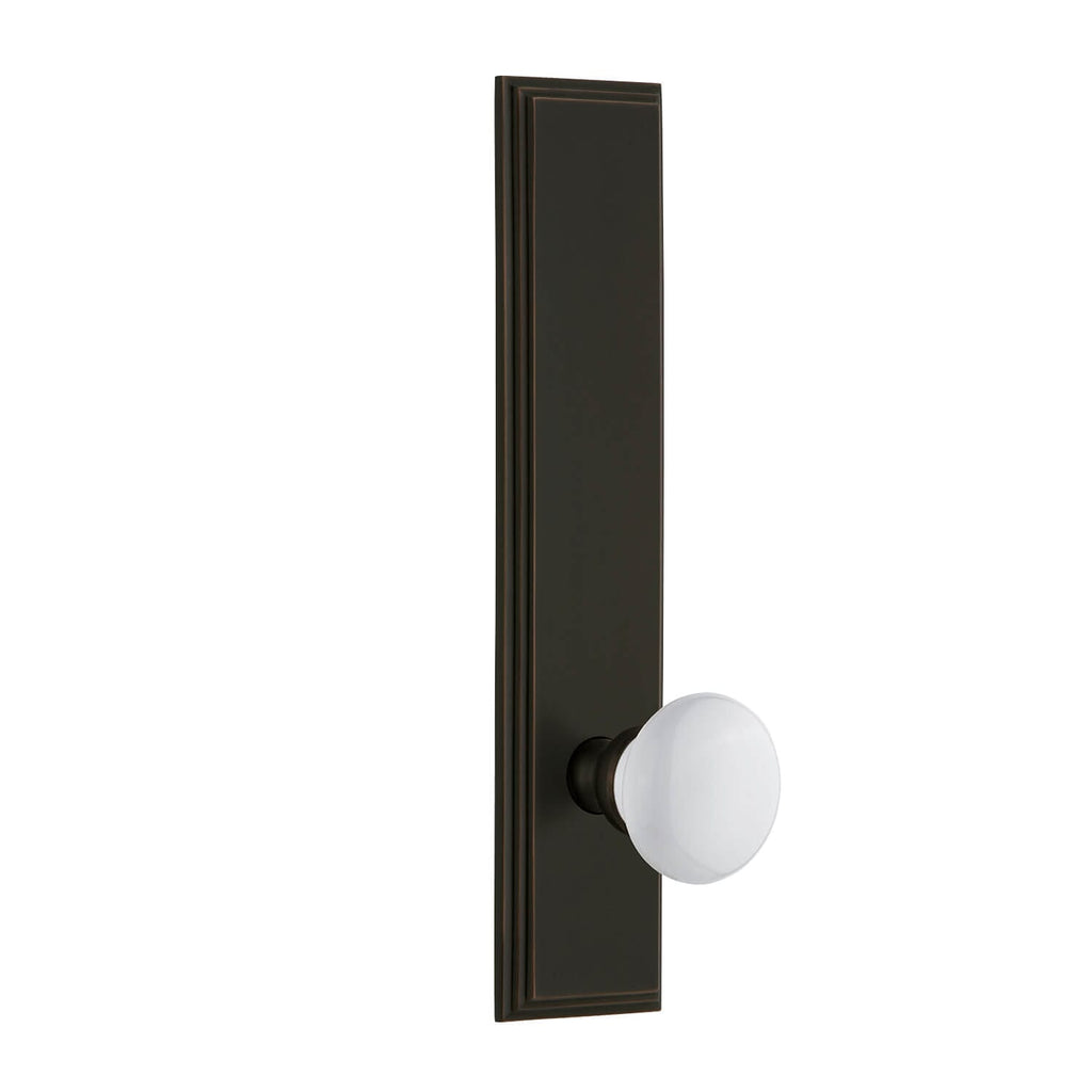 Carré Tall Plate with Hyde Park Knob in Timeless Bronze