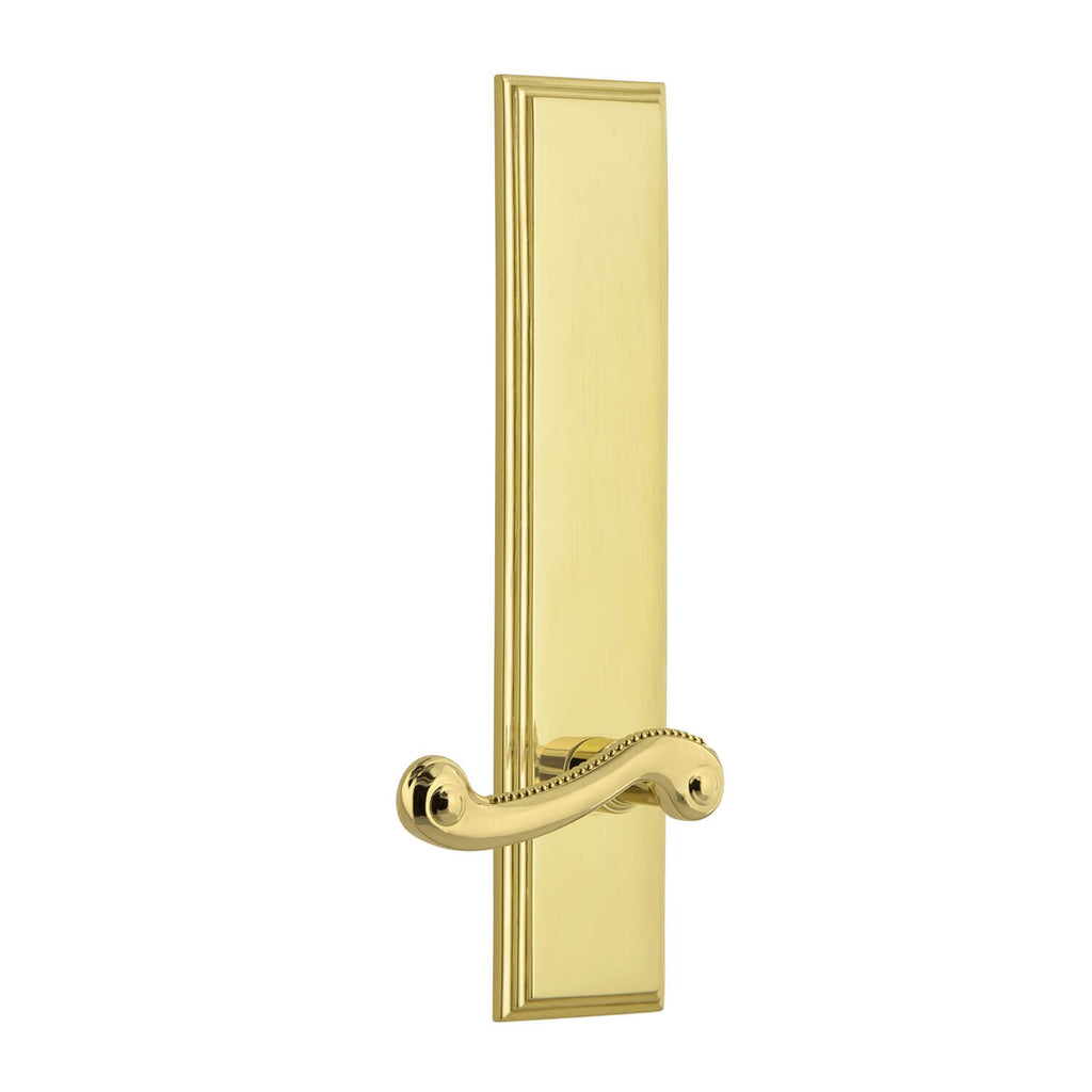 Carré Tall Plate with Newport Lever in Polished Brass