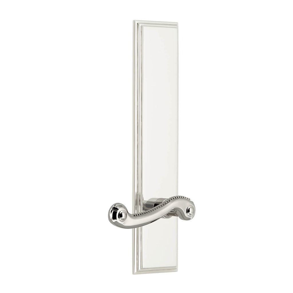 Carré Tall Plate with Newport Lever in Polished Nickel