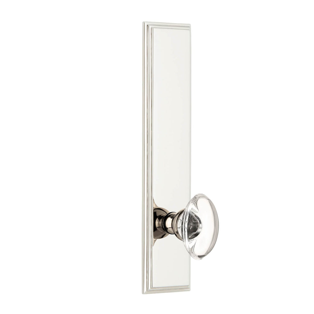 Carré Tall Plate with Provence Crystal Knob in Polished Nickel