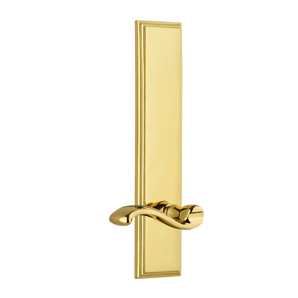Carré Tall Plate with Portofino Lever in Lifetime Brass