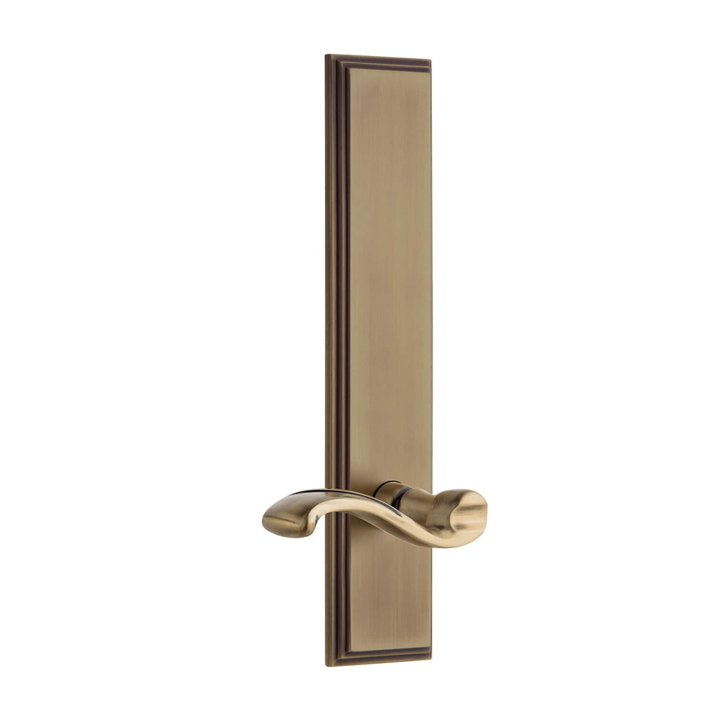 Carré Tall Plate with Portofino Lever in Vintage Brass