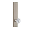 Carré Tall Plate with Versailles Crystal Knob in Satin Nickel