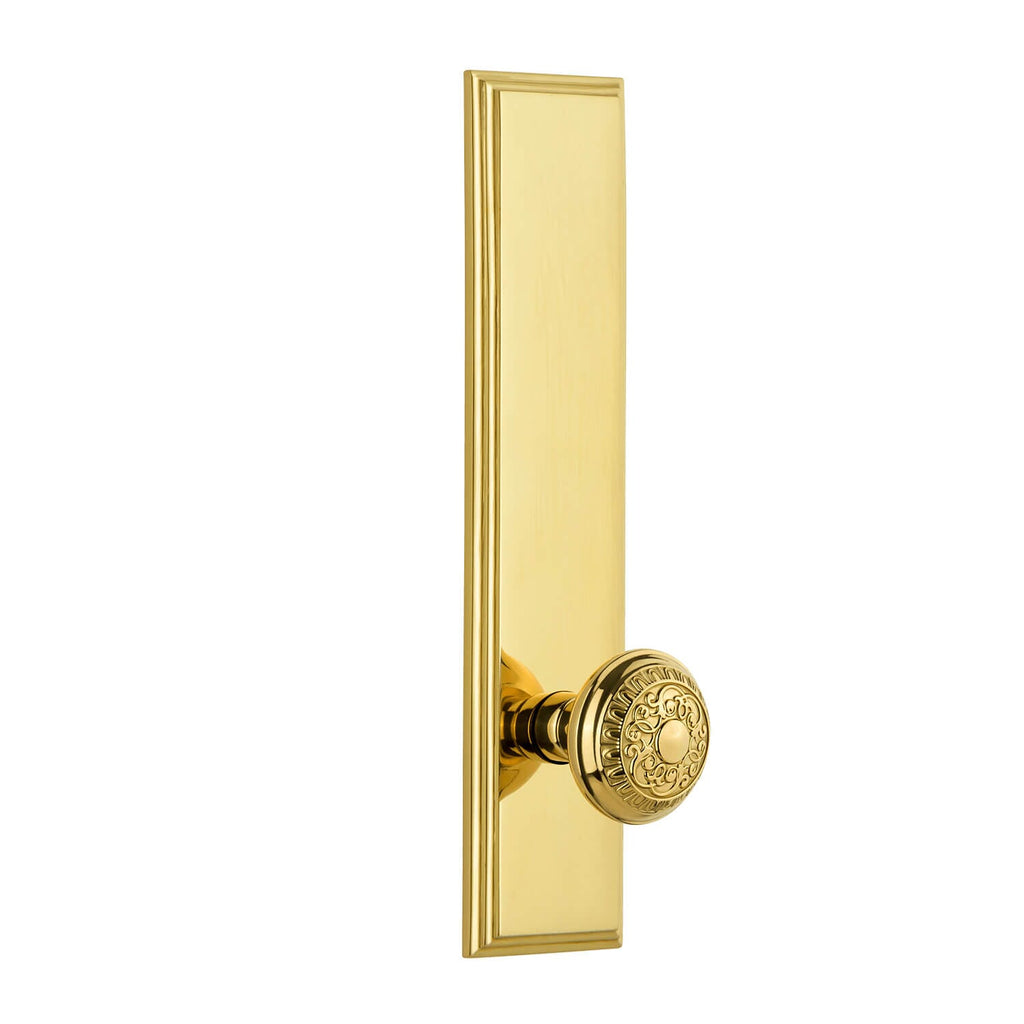 Carré Tall Plate with Windsor Knob in Lifetime Brass