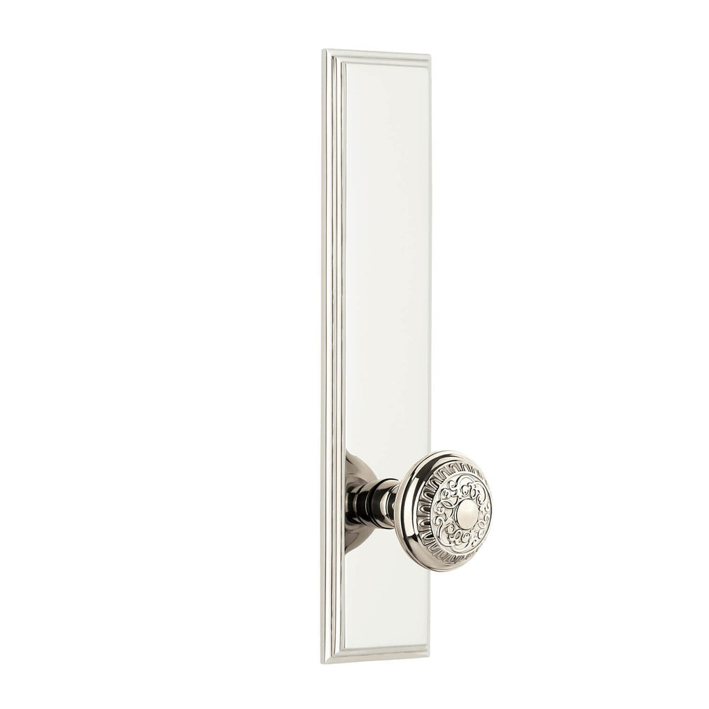 Carré Tall Plate with Windsor Knob in Polished Nickel