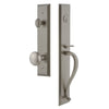 Fifth Avenue One-Piece Handleset with S Grip and Fifth Avenue Knob in Satin Nickel